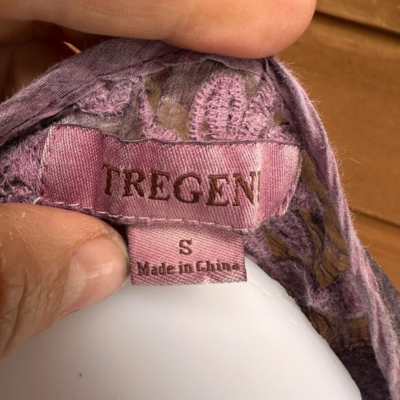 Tregene Silk Lace Embroidered Floral Blouse Shirt Size S - Picture 2 of 9